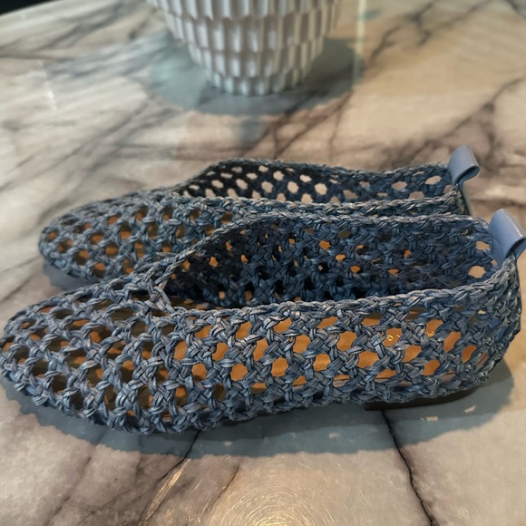Mansur Gavriel Light Blue soft leather woven ballerina flats, comfie new 37 - Picture 2 of 5